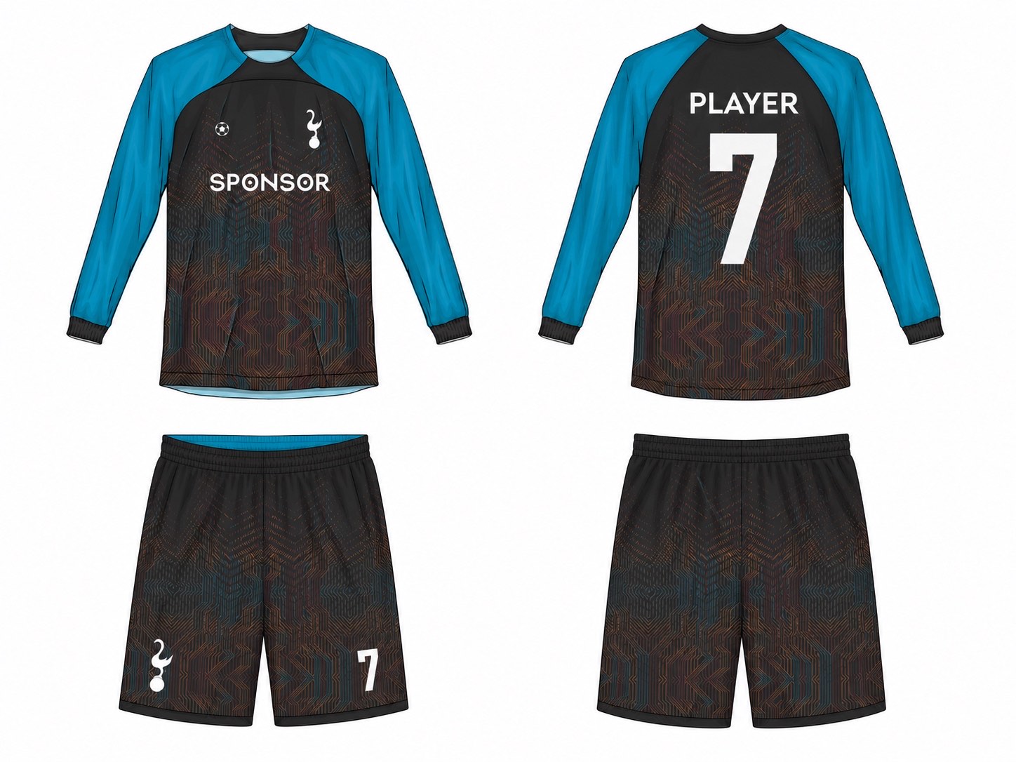 2515 长袖足球服 style 069 football jersey and shorts set