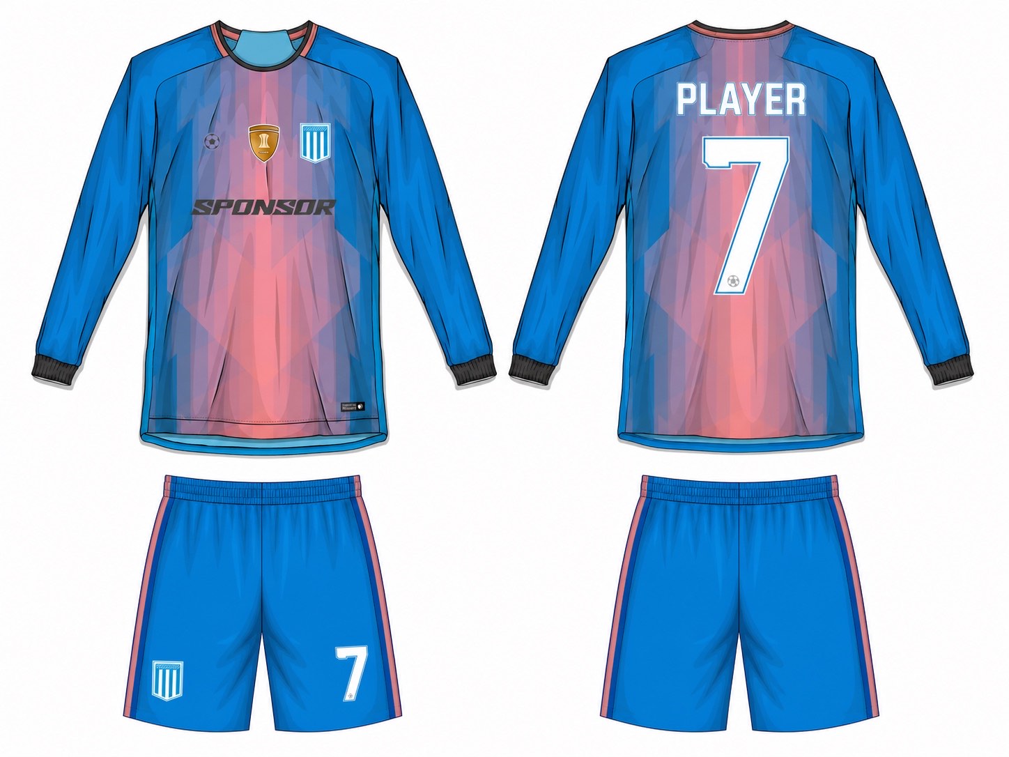 2515 长袖足球服 style 071 football jersey and shorts set