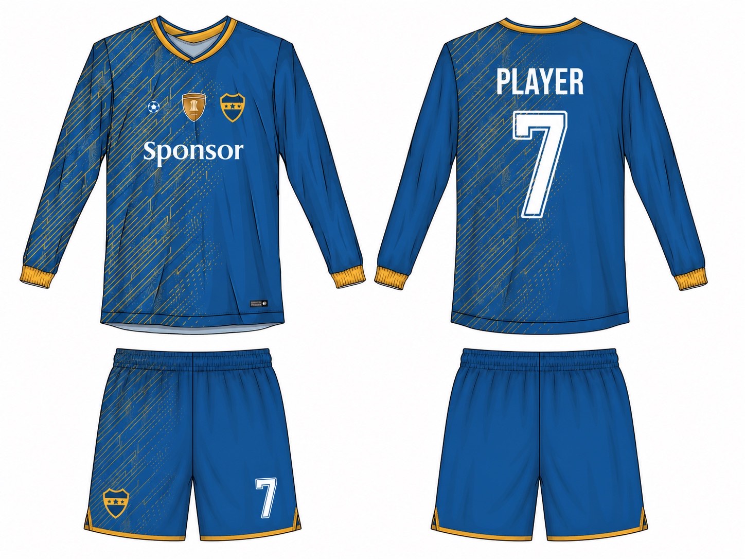2515 长袖足球服 style 074 football jersey and shorts set