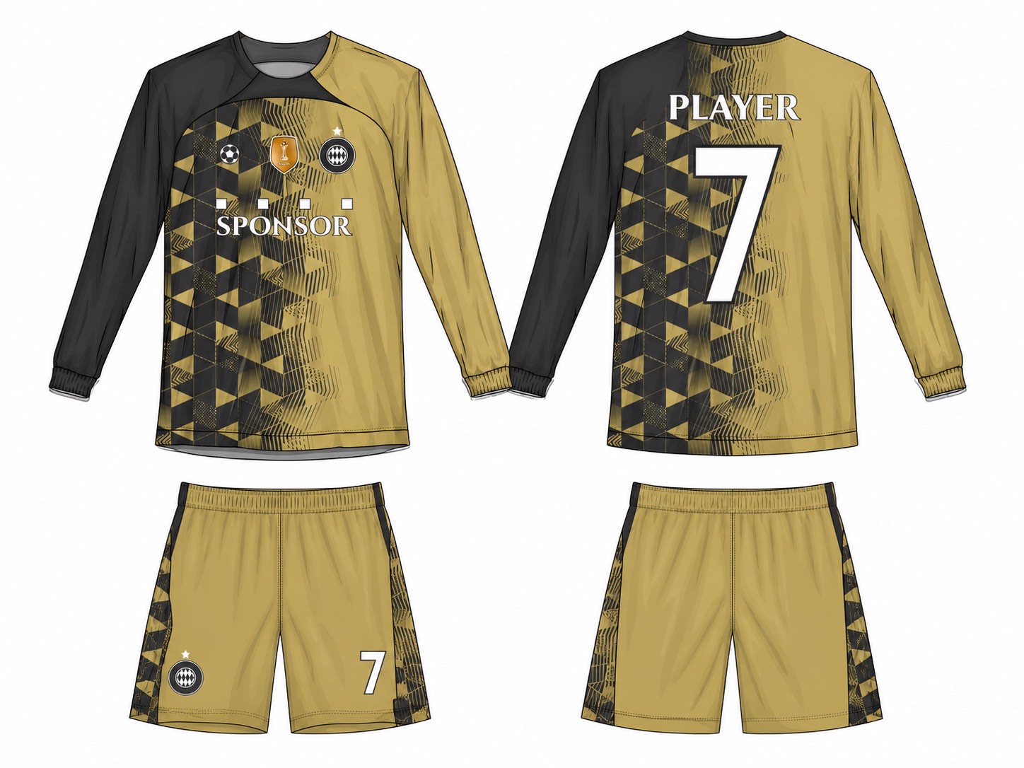 2515 长袖足球服 style 076 football jersey and shorts set