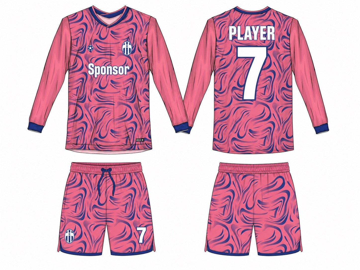2515 长袖足球服 style 079 football jersey and shorts set