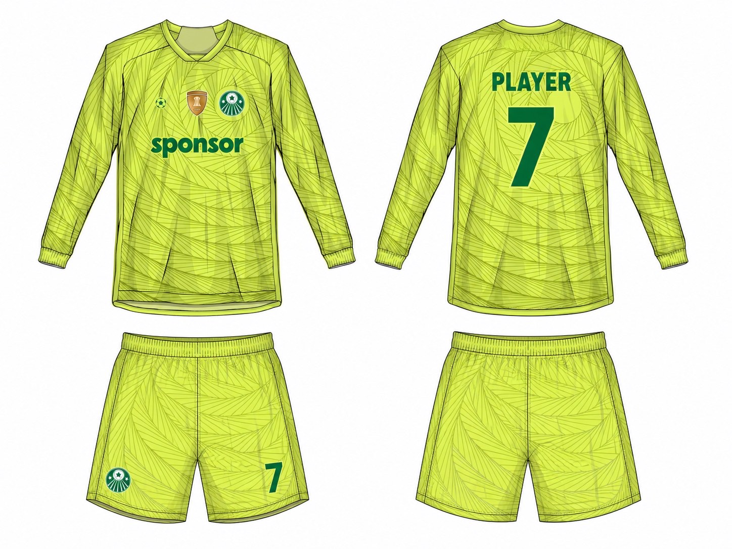 2515 长袖足球服 style 083 football jersey and shorts set
