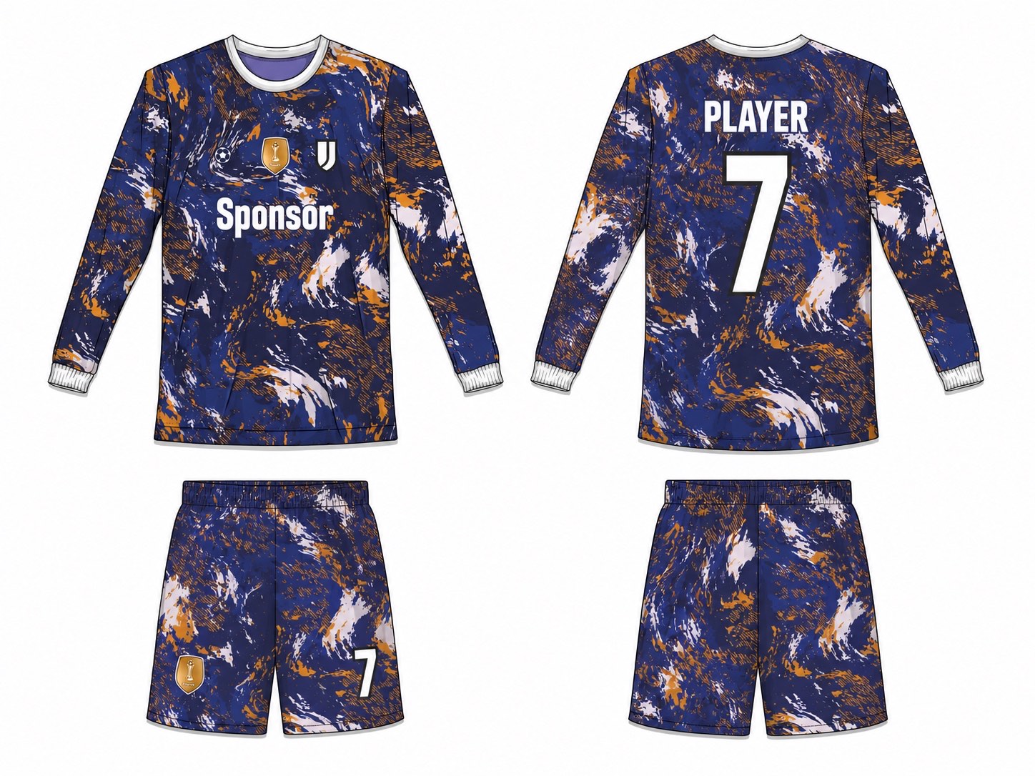 2515 长袖足球服 style 096 football jersey and shorts set