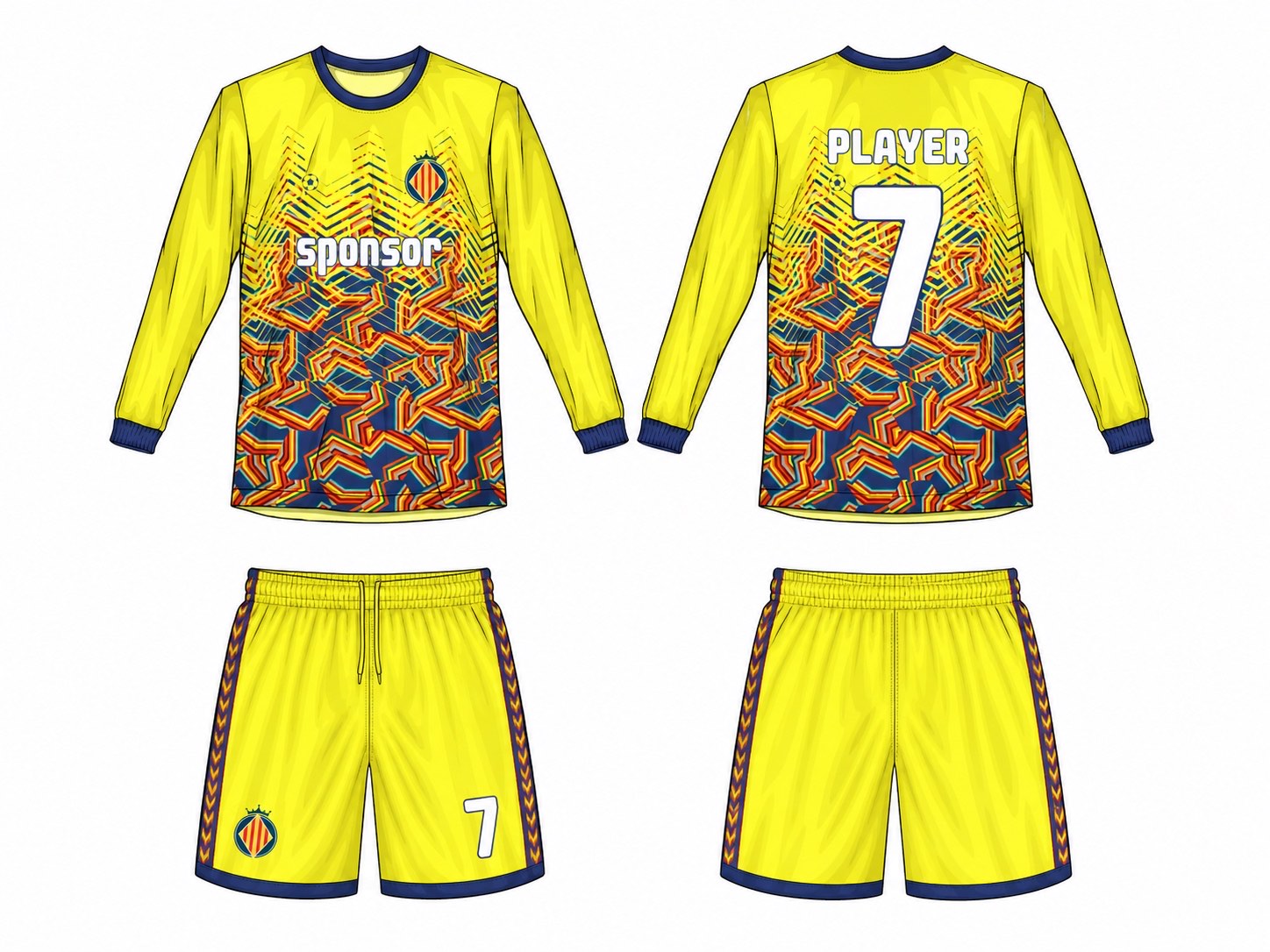 2515 长袖足球服 style 097 football jersey and shorts set
