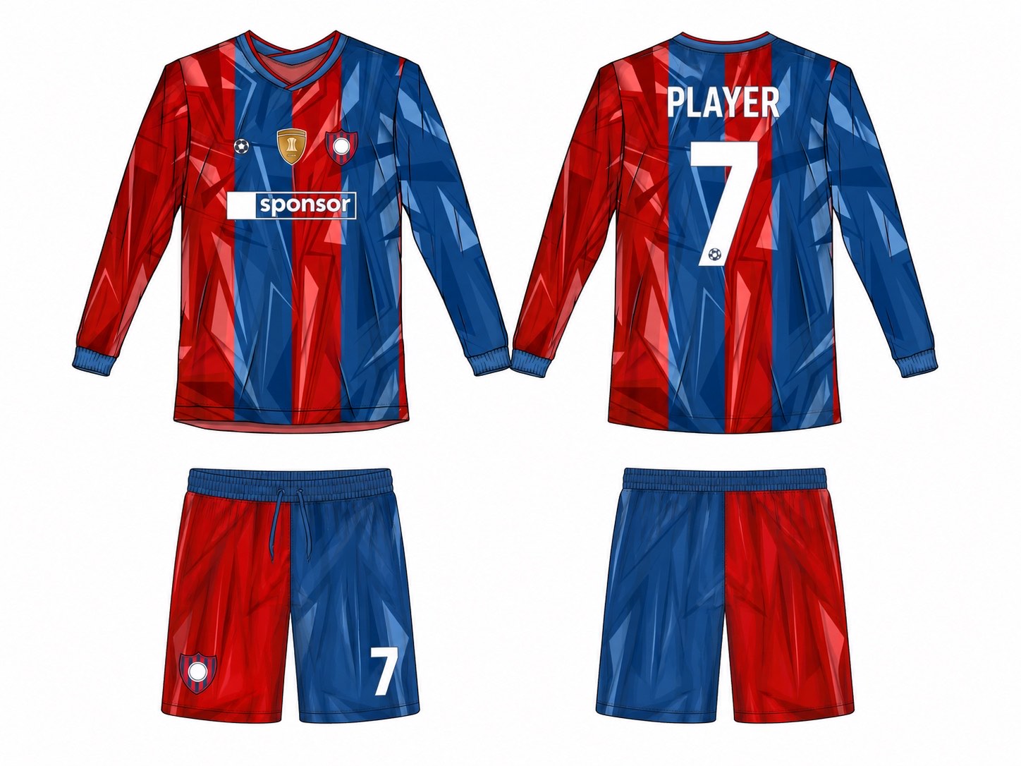 2515 长袖足球服 style 098 football jersey and shorts set