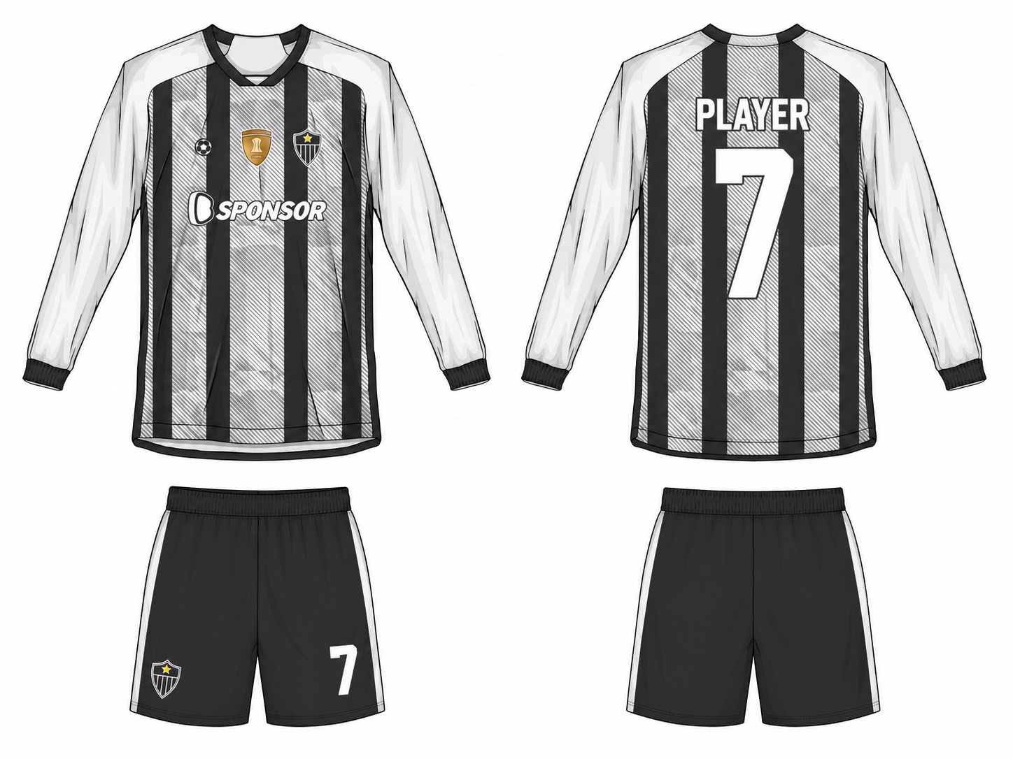 2515 长袖足球服 style 099 football jersey and shorts set
