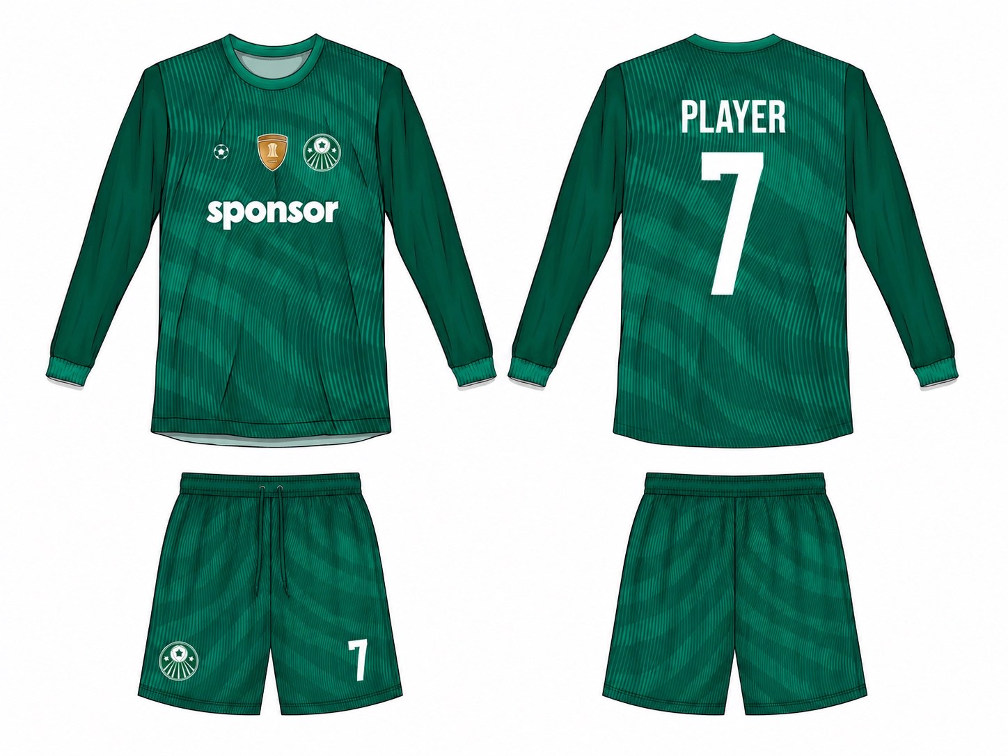 2515 长袖足球服 style 103 football jersey and shorts set