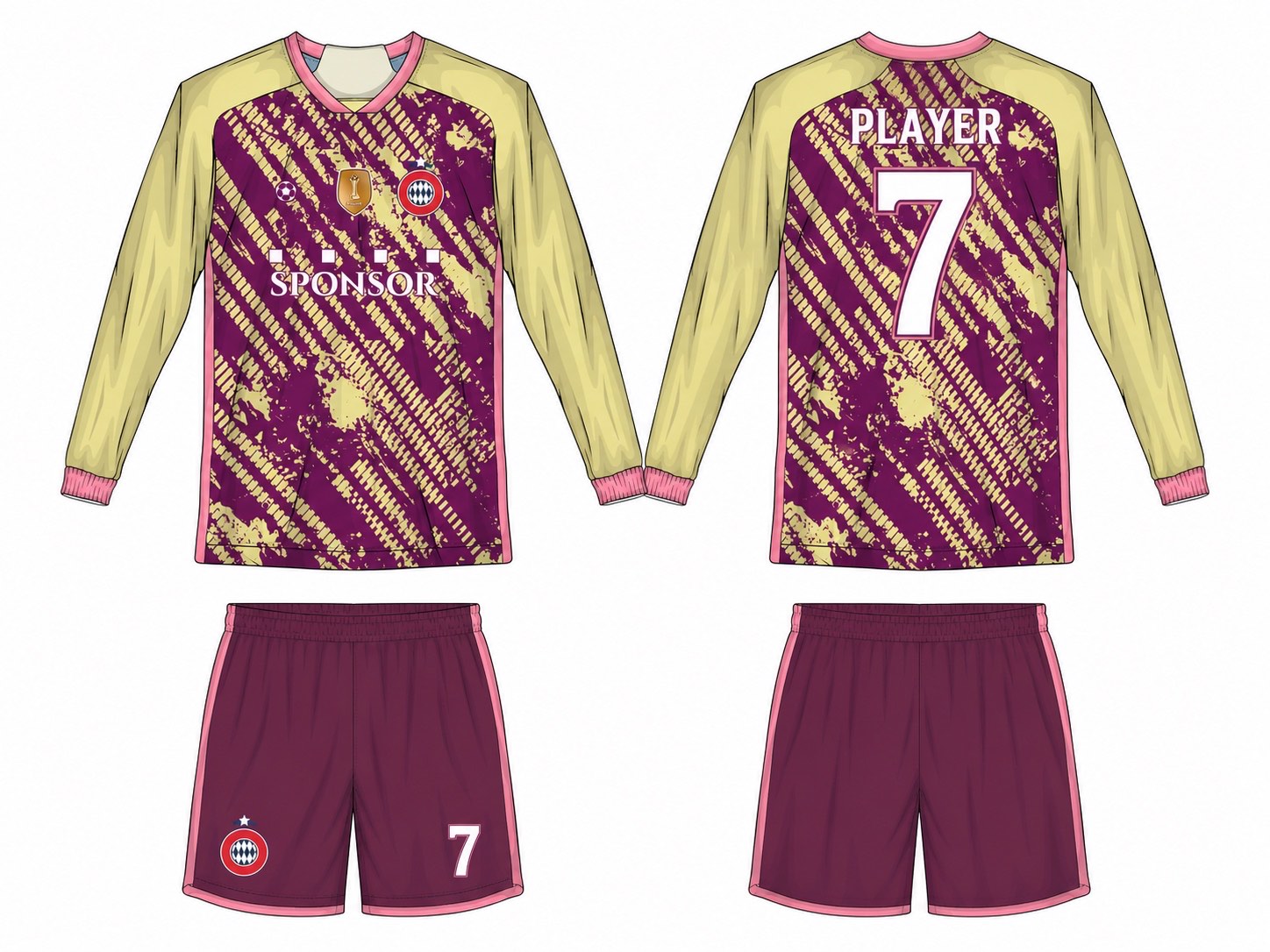 2515 长袖足球服 style 108 football jersey and shorts set